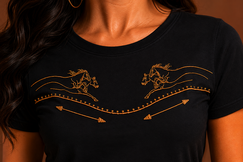 T-SHIRT FEMININA BORDADA BUPHALLOS Ref.: BPL1924