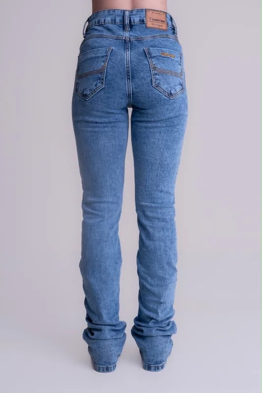 CALÇA JEANS FEMININA TEXAS FARM - MARBLE BASIC - PDF052 - JEANS