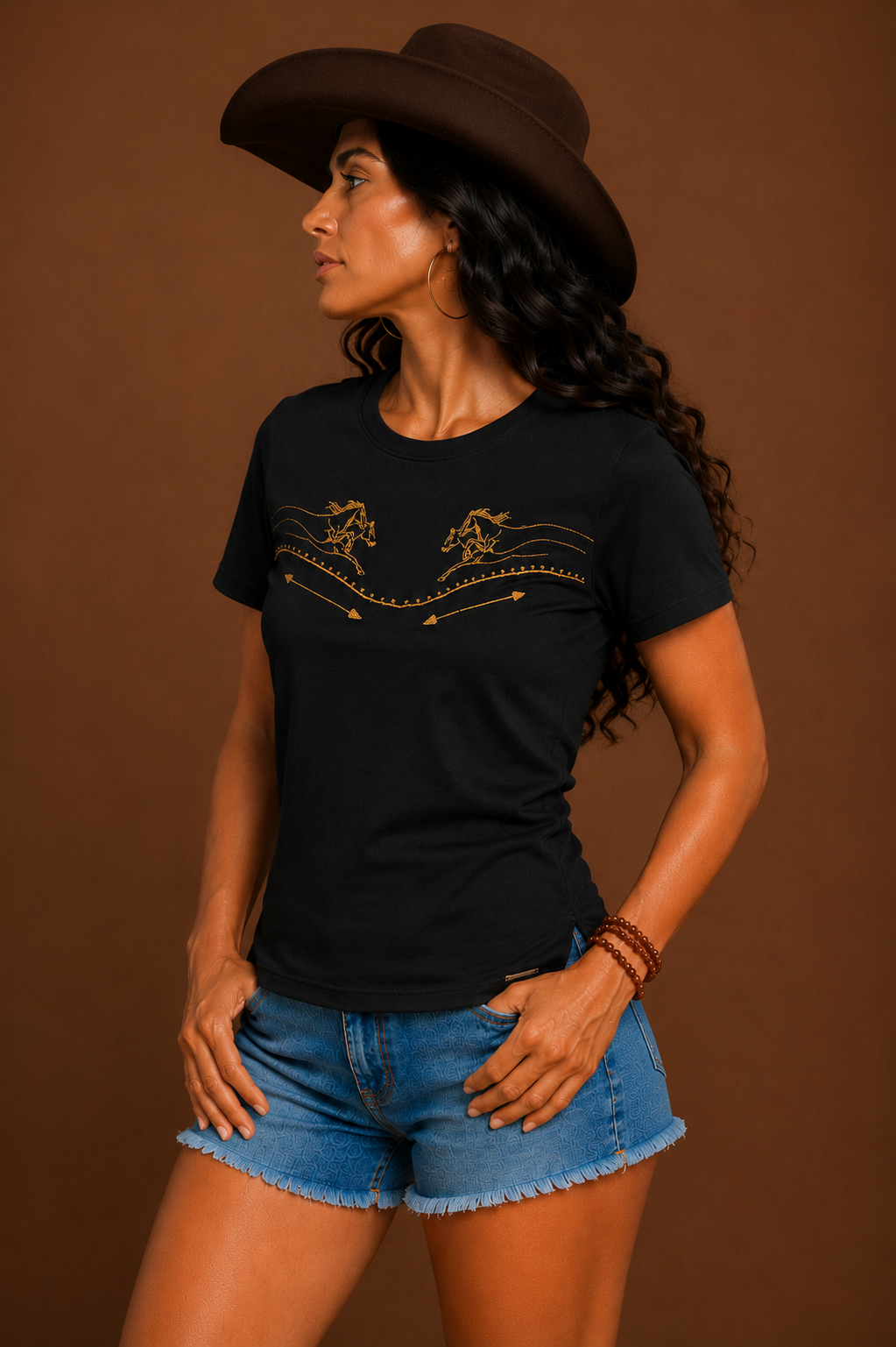T-SHIRT FEMININA BORDADA BUPHALLOS Ref.: BPL1924