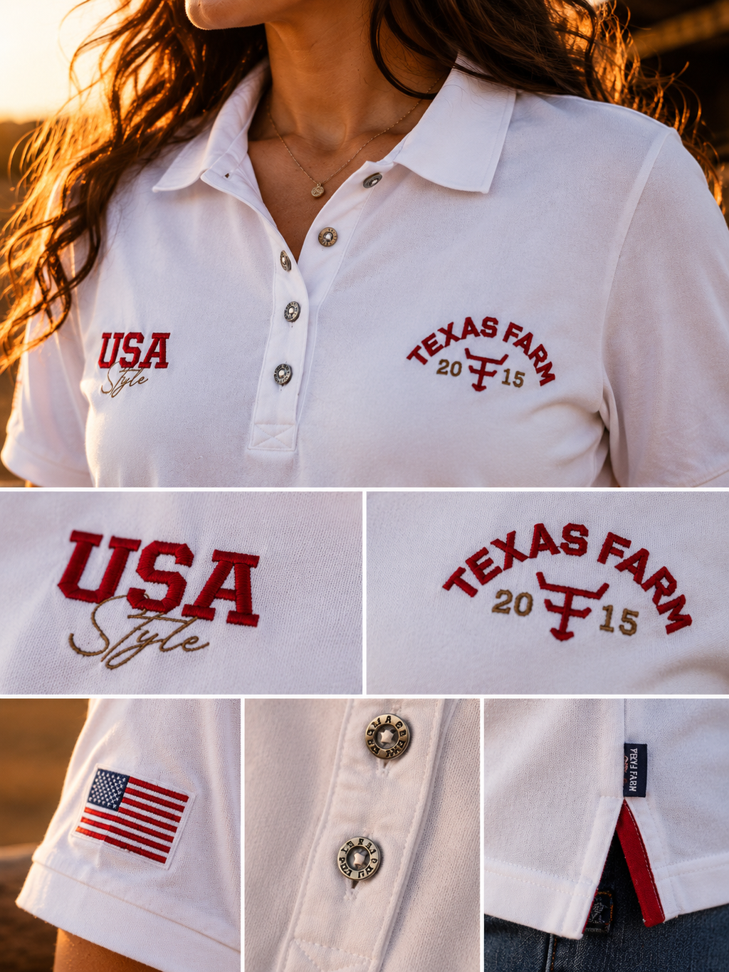 Camiseta Polo Feminina-New Style Texas farm CPF006