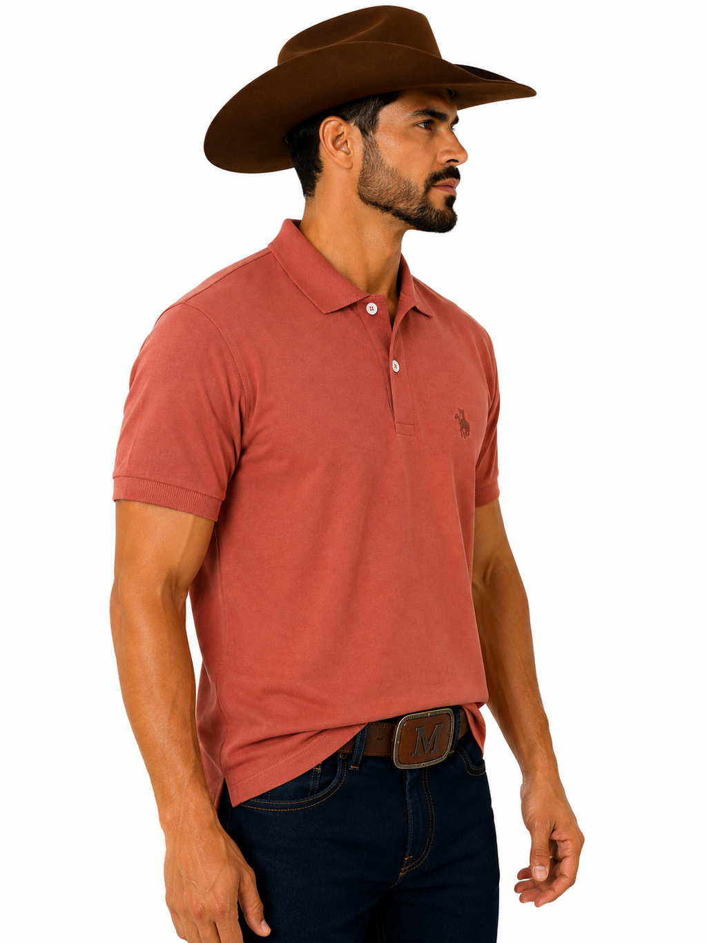 Camiseta Polo Masculina Lisa Sem Bolso Terra de Peão - Ref.: 50003
