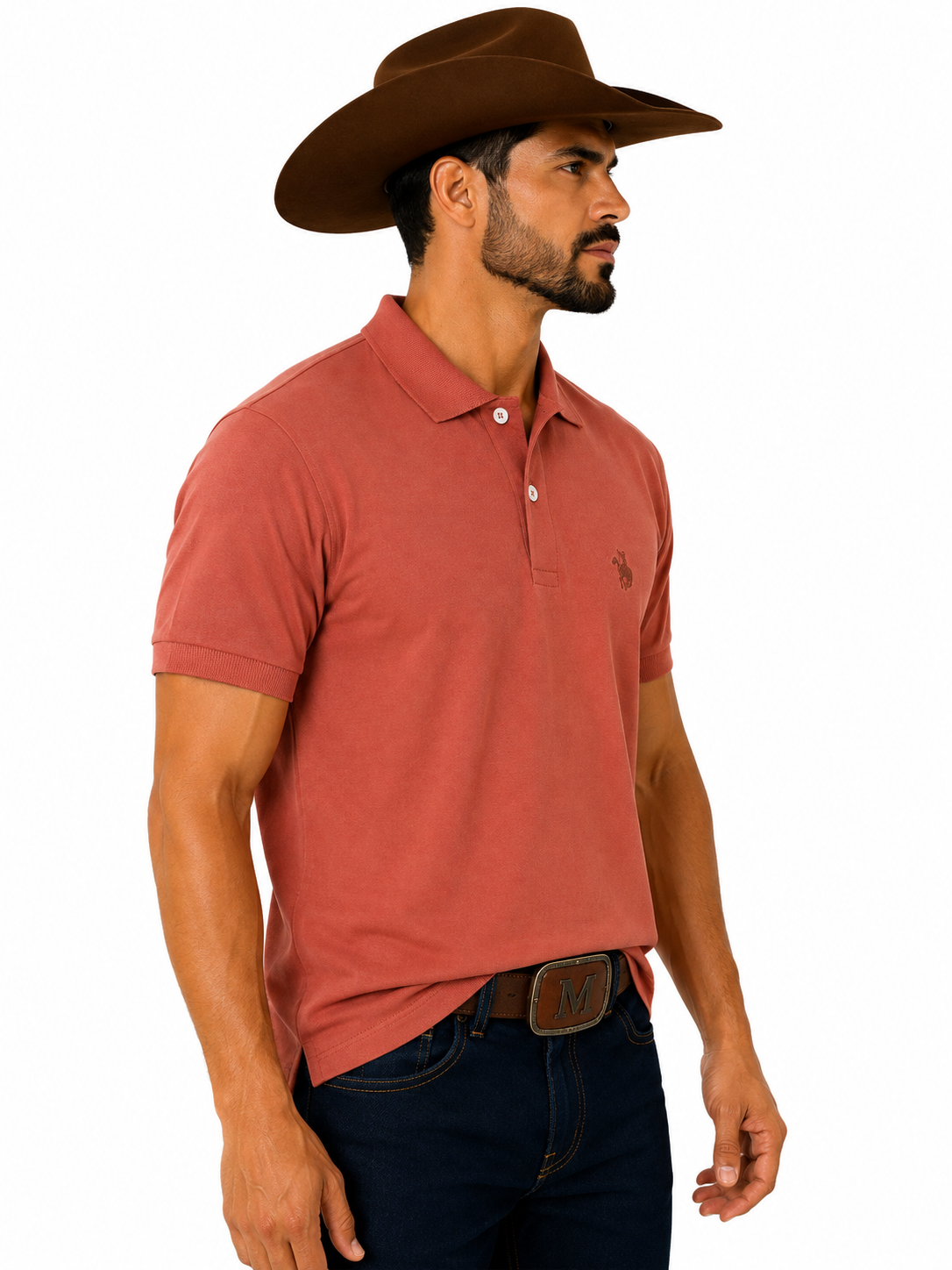 Camiseta Polo Masculina Lisa Sem Bolso Terra de Peão - Ref.: 50003
