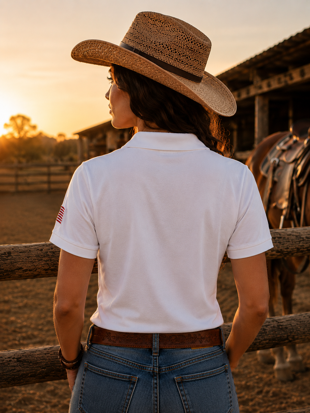 Camiseta Polo Feminina-New Style Texas farm CPF006