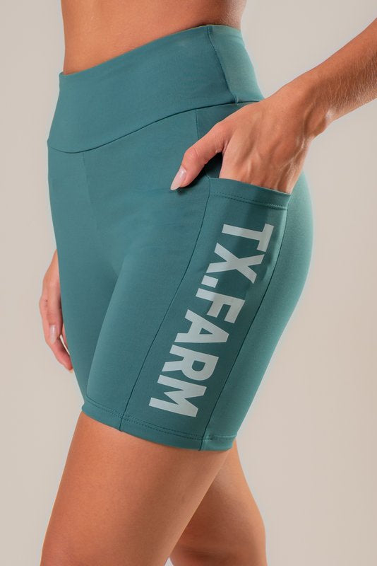 CONJUNTO TOP E BERMUDA TEXAS FARM - OPEN AIR - FIT004 - VERDE PETROLEO