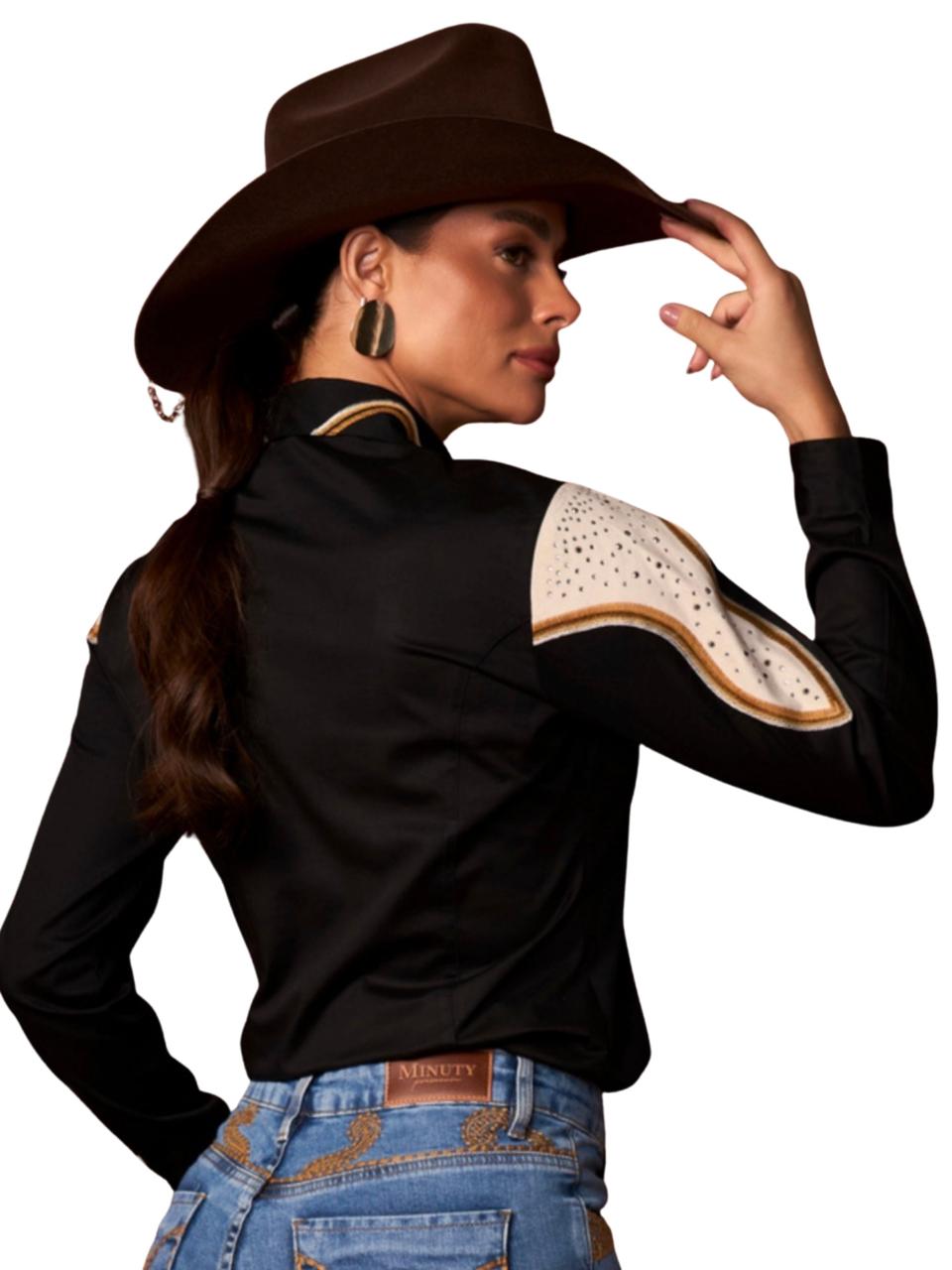 Camisa feminina bordada minuty