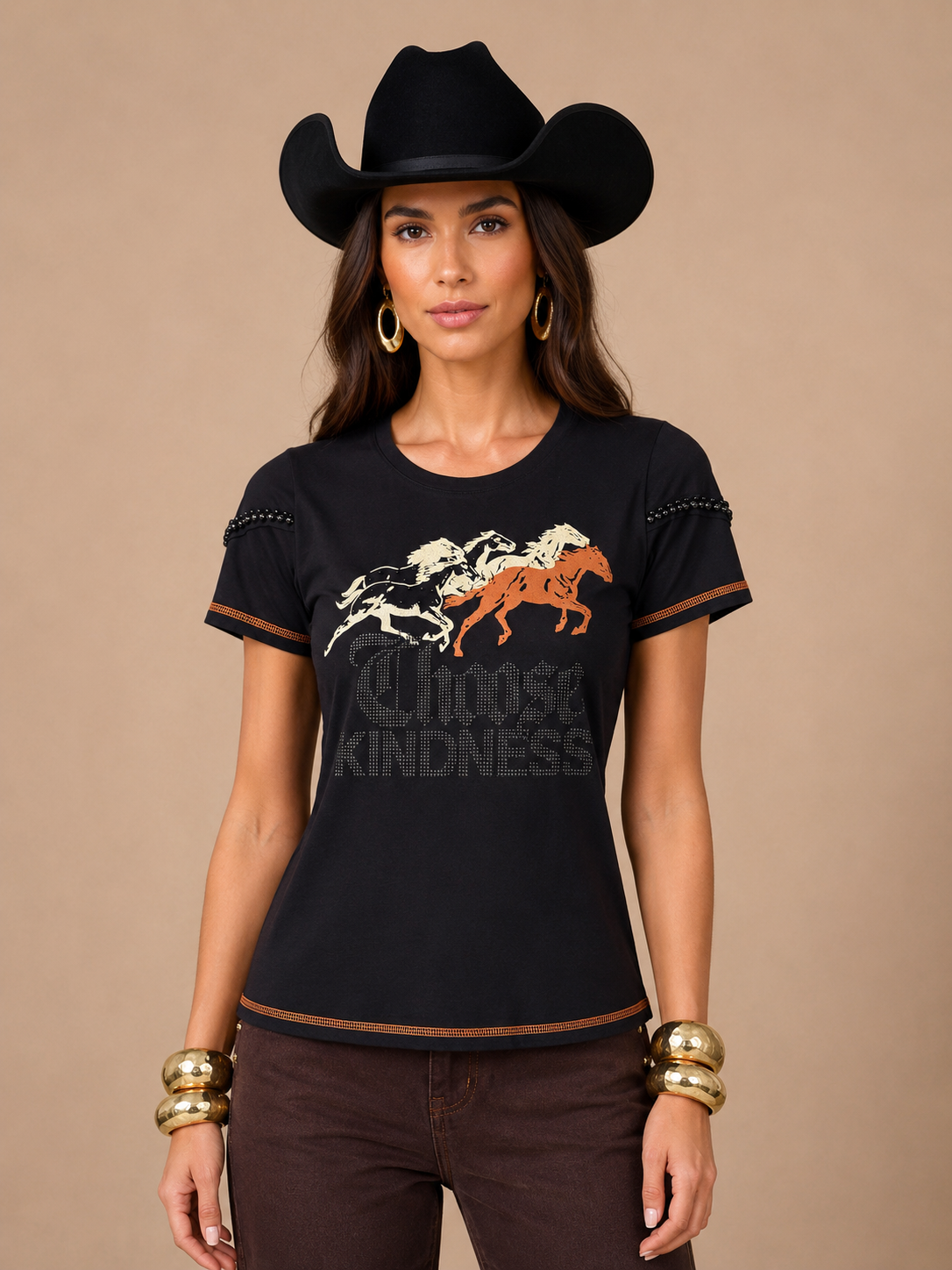 T-SHIRT FEMININA CHOOSE MOON HORSE Ref.:0112486