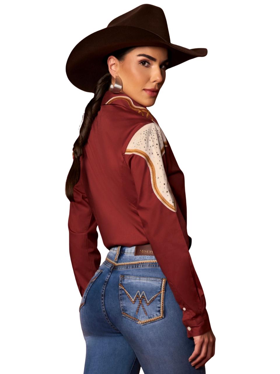 Camisa feminina bordada minuty