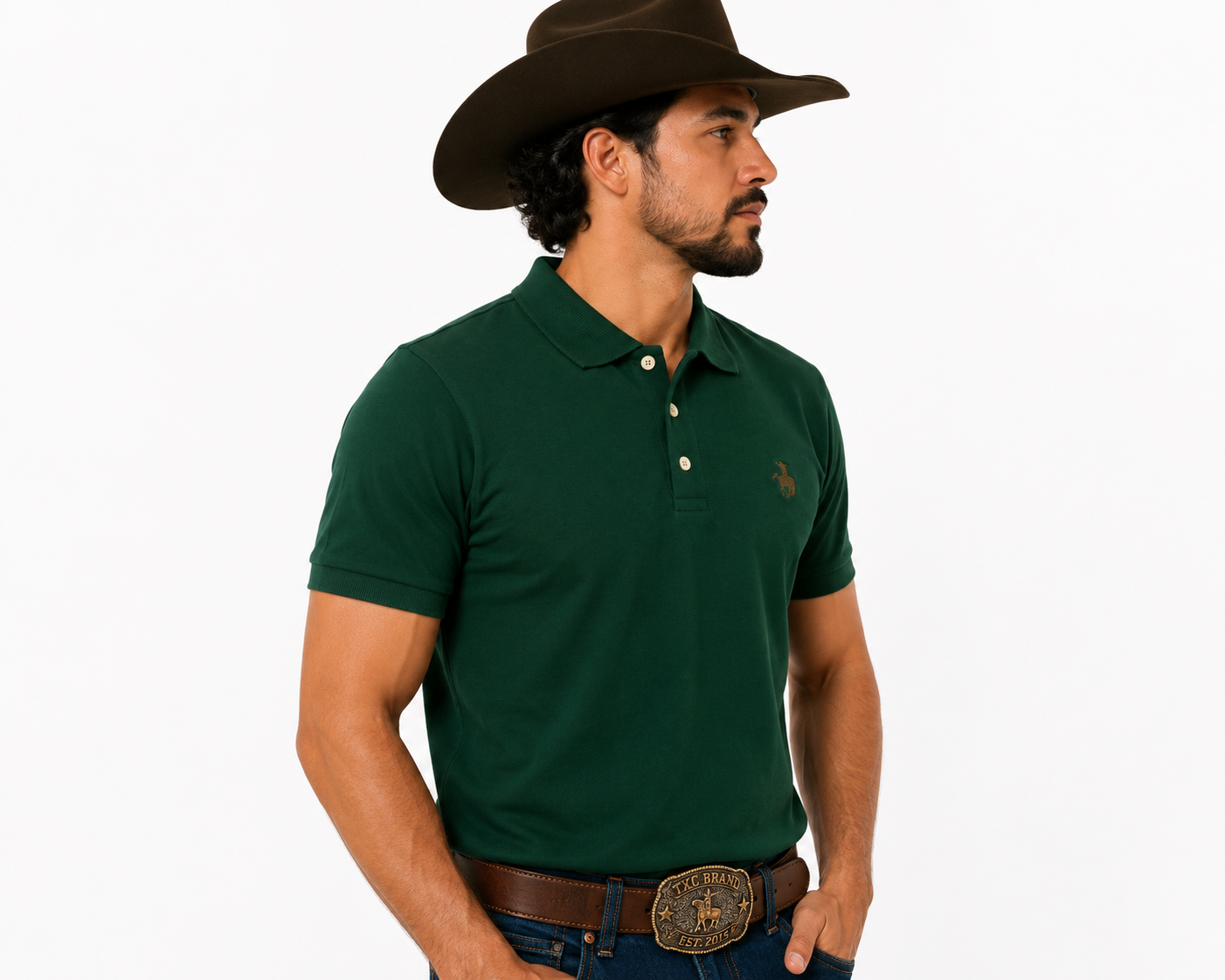 Camiseta Polo Masculina Lisa Sem Bolso Terra de Peão - Ref.: 50003