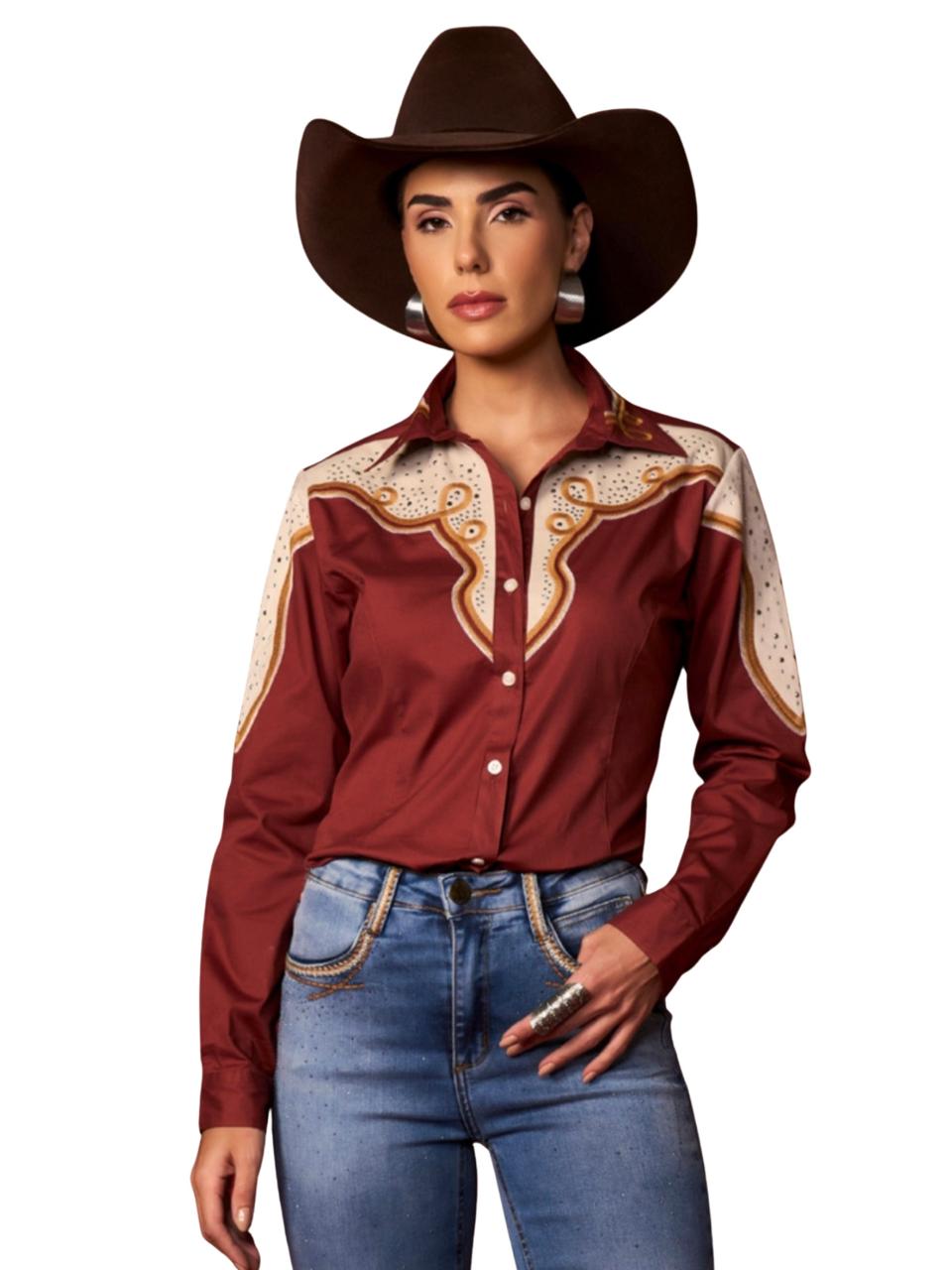 Camisa feminina bordada minuty