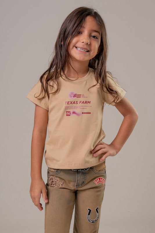 CAMISETA FEMININA INFANTIL TEXAS FARM - CIF056