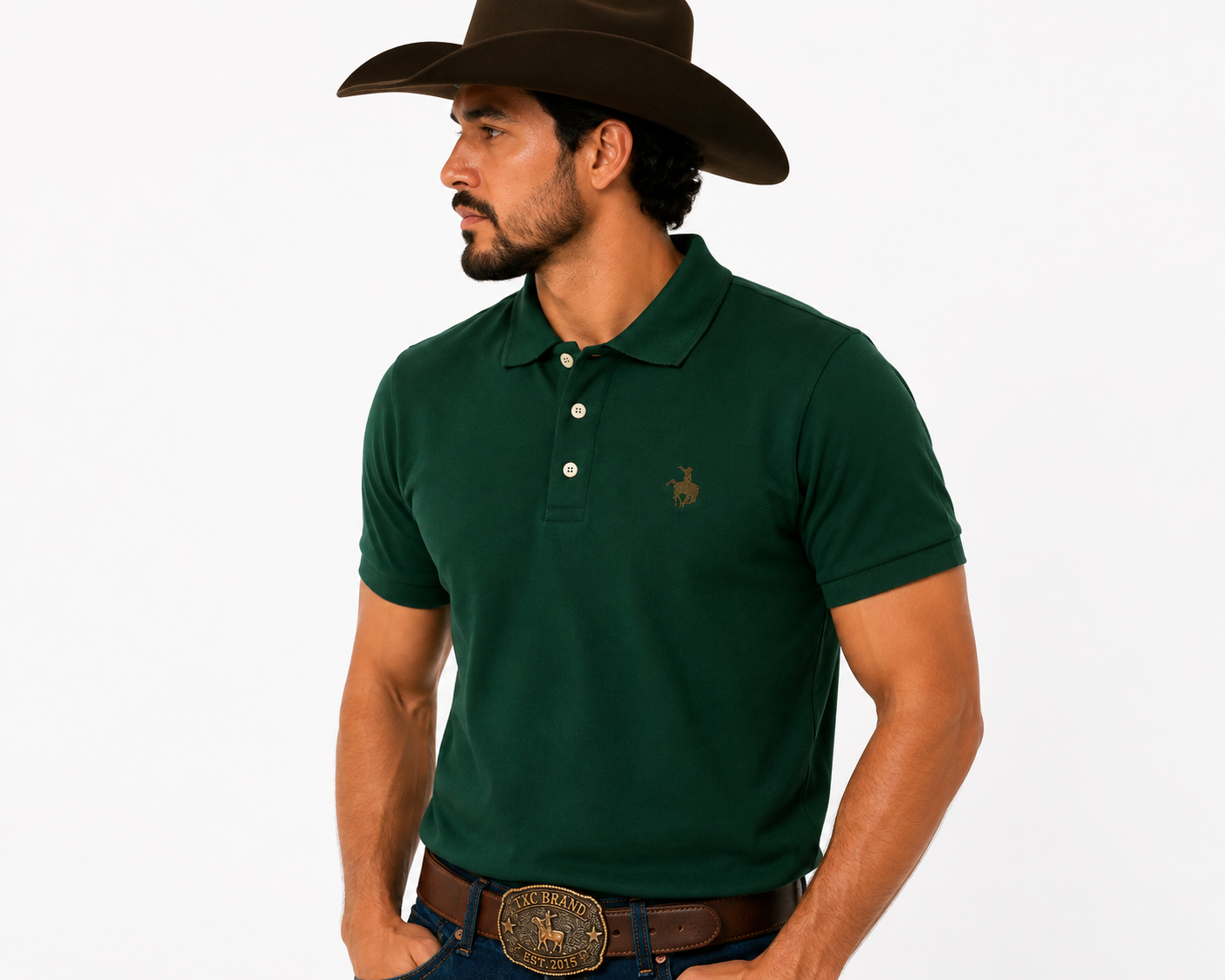 Camiseta Polo Masculina Lisa Sem Bolso Terra de Peão - Ref.: 50003