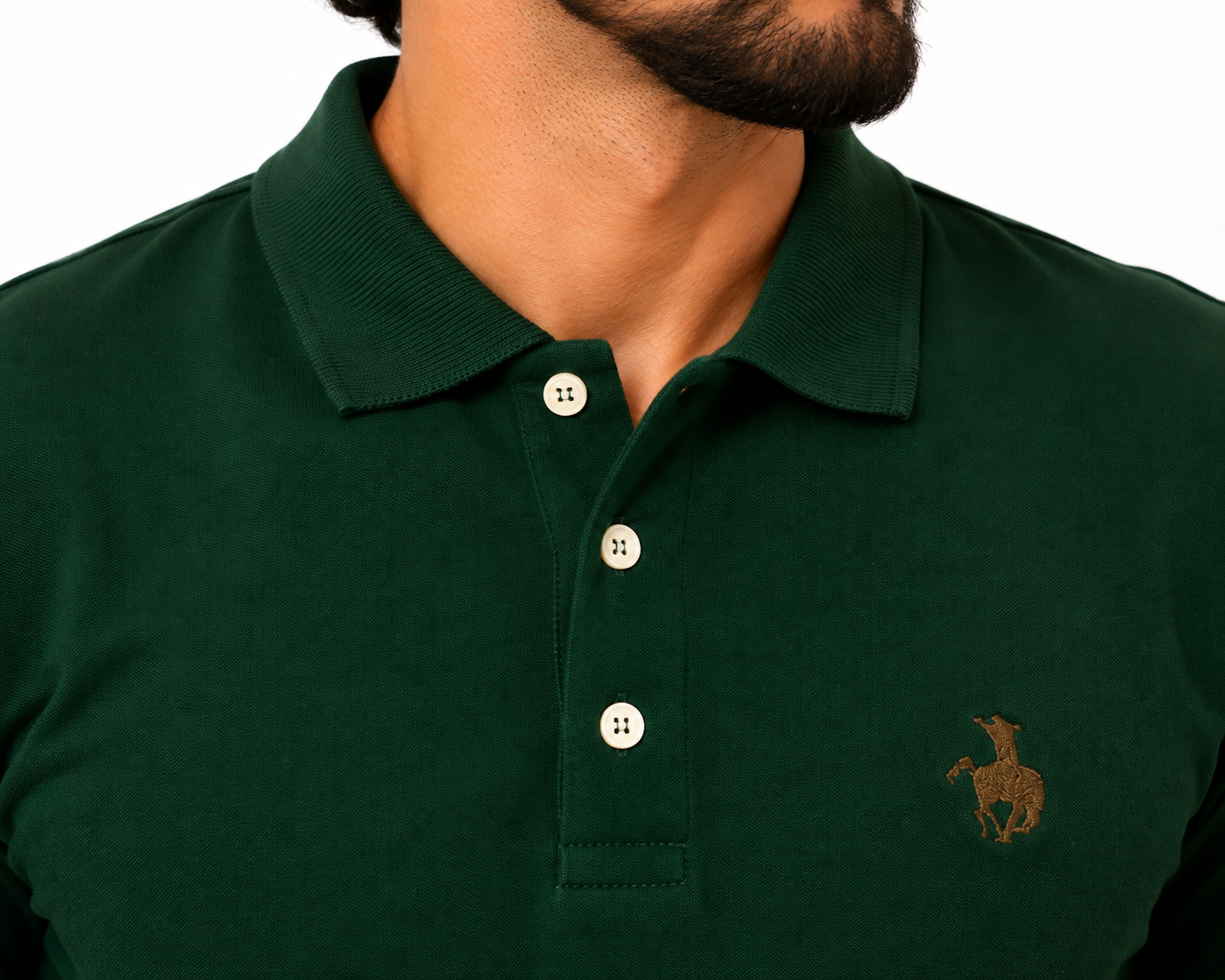 Camiseta Polo Masculina Lisa Sem Bolso Terra de Peão - Ref.: 50003