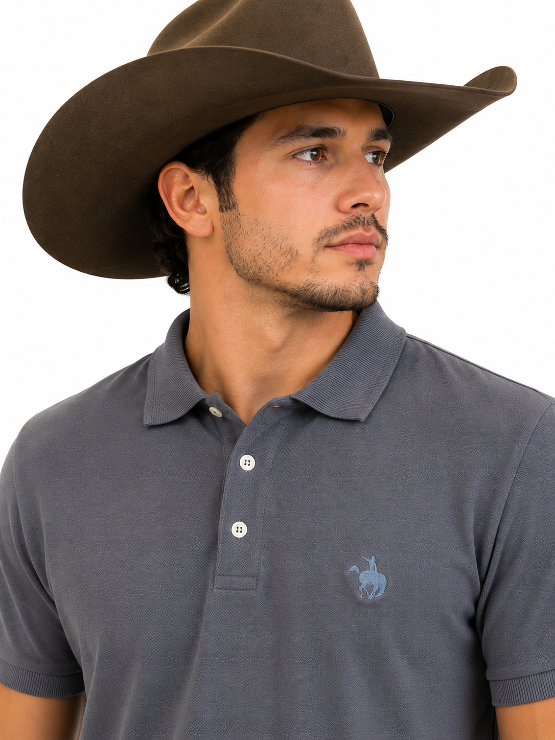 Camiseta Polo Masculina Lisa Sem Bolso Terra de Peão - Ref.: 50003