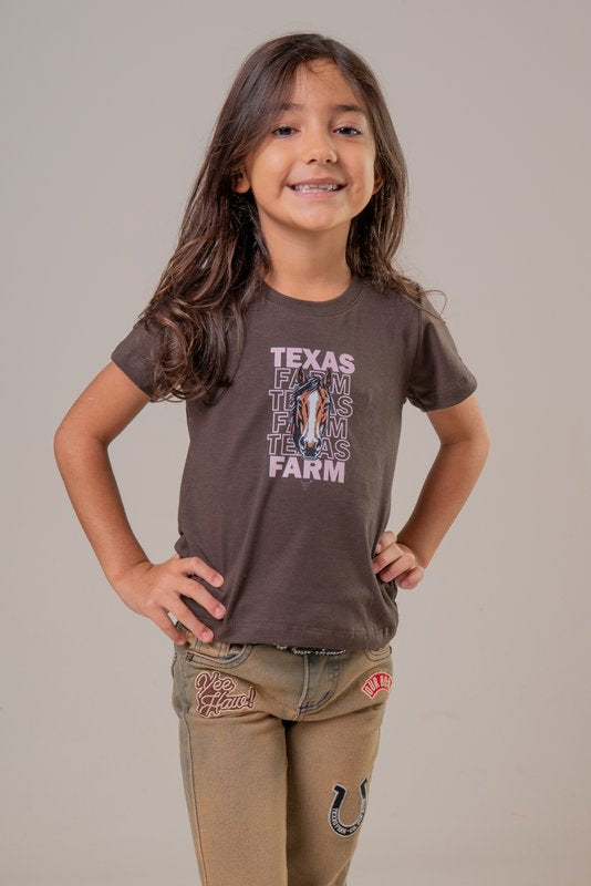 CAMISETA FEMININA INFANTIL TEXAS FARM - CIF059