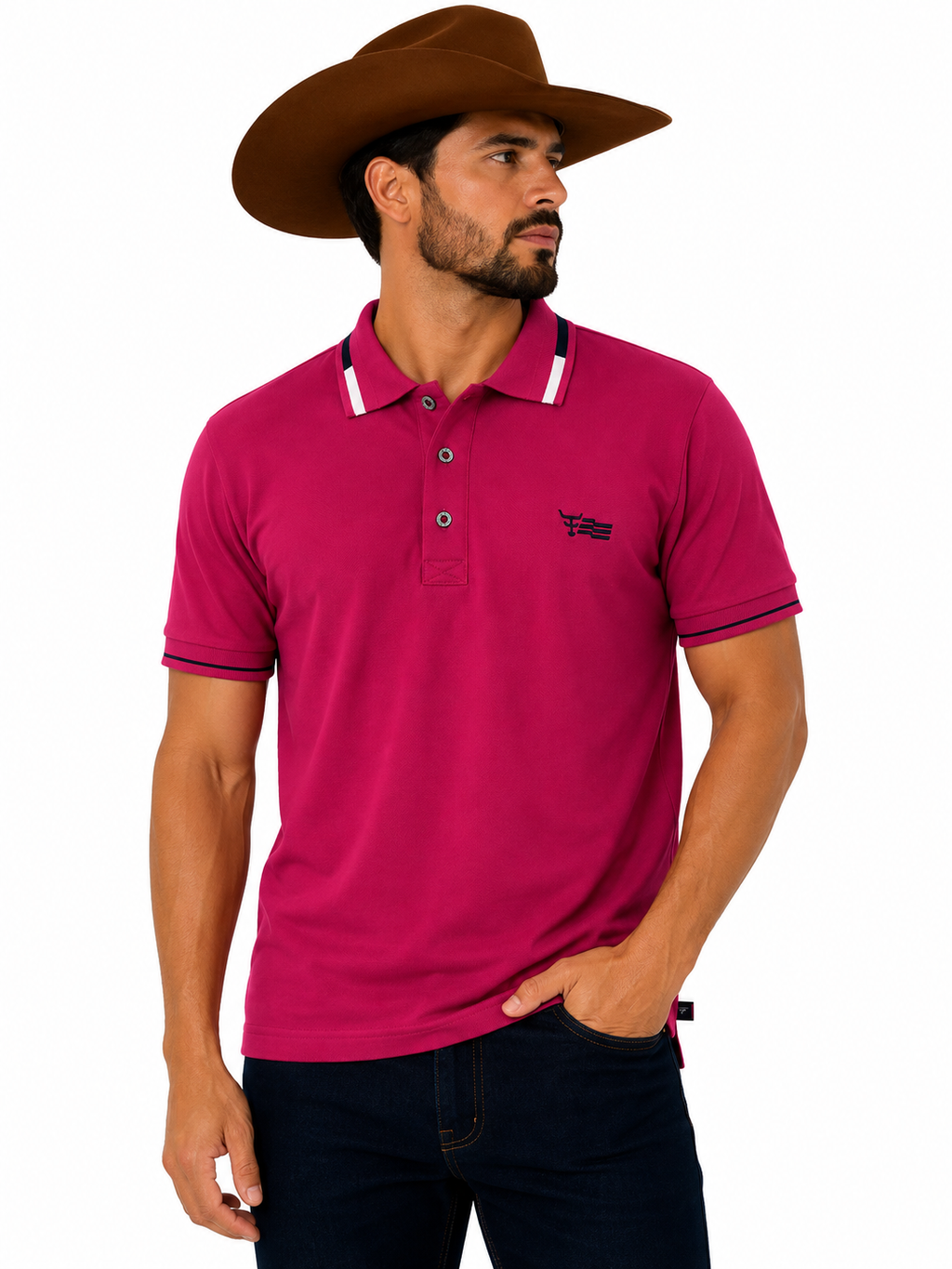 CAMISA POLO MASCULINA TEXAS FARM Ref.: CPM006