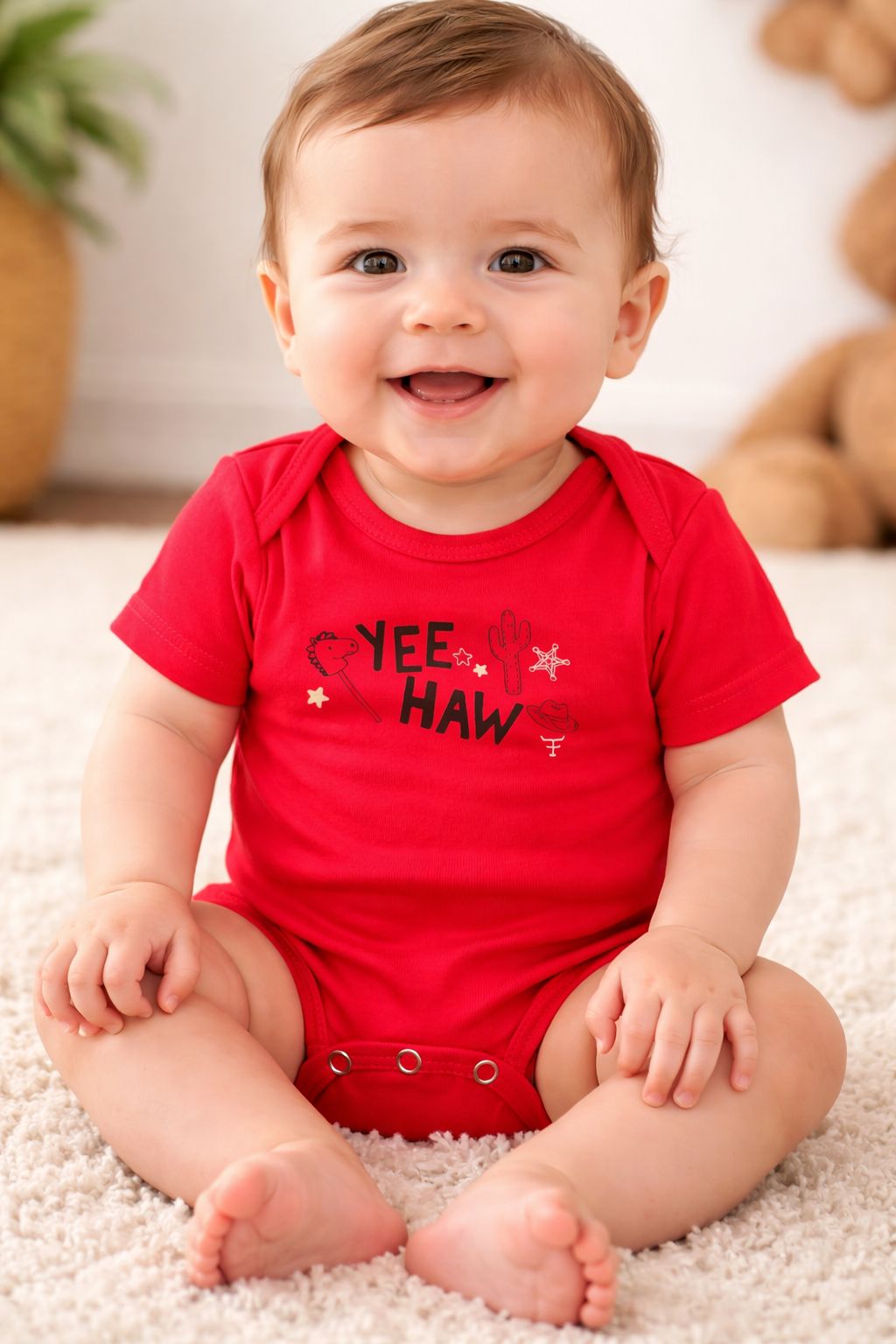 BODY INFANTIL MANGA CURTA TEXAS FARM