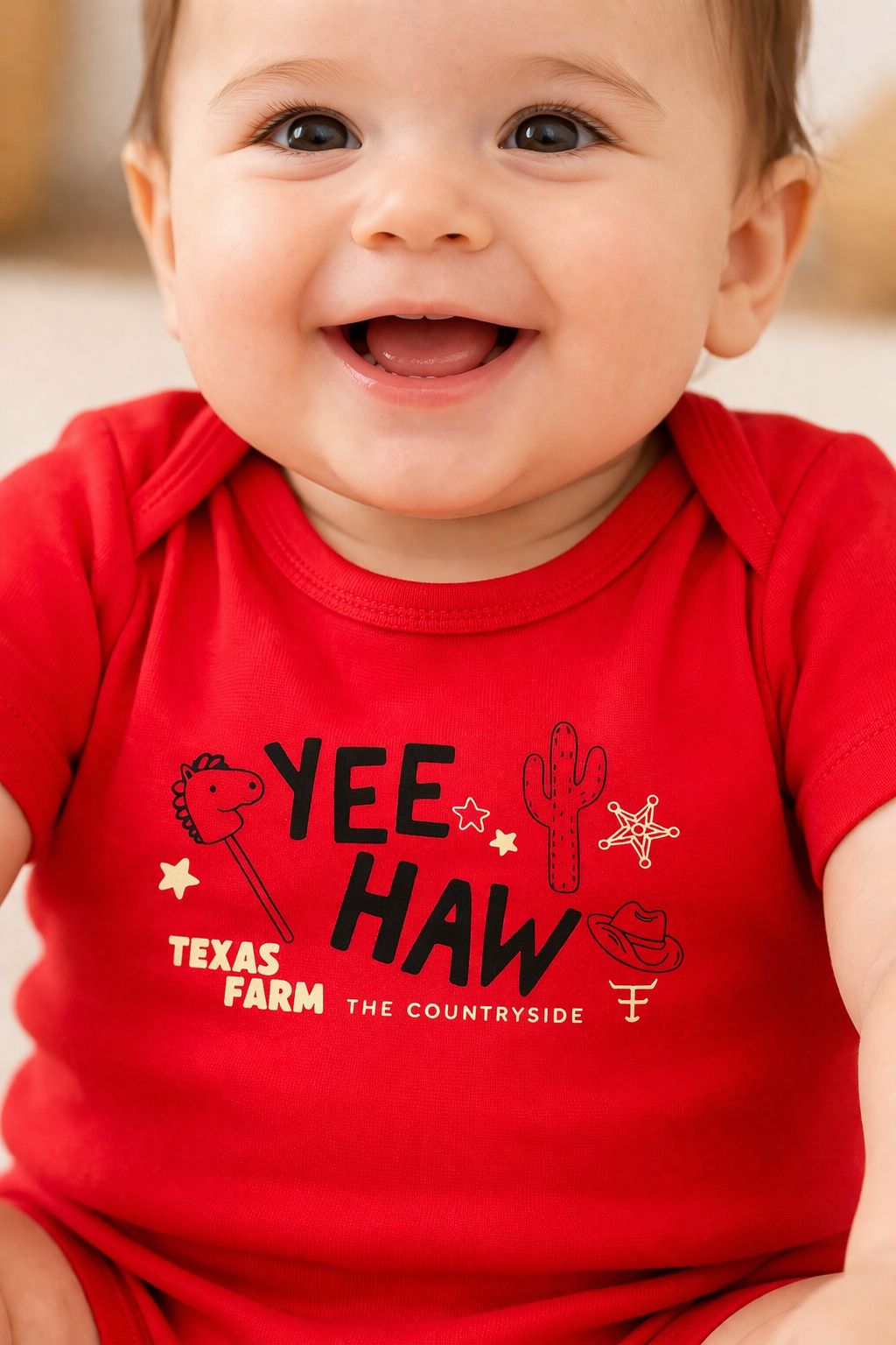 BODY INFANTIL MANGA CURTA TEXAS FARM